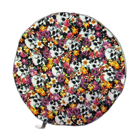 Extra Large Tortilla Warmer -100% Cotton- Skull & Flowers Design-Microwave Safe - Picture 1 of 2